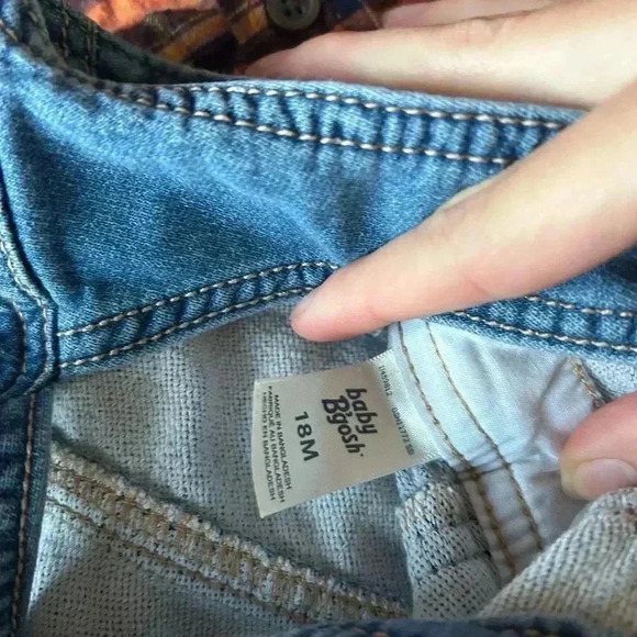 18-24 M Blue Jean Overalls W Flannel Shirt - Picture 7 of 7